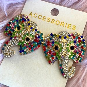 Bling elephant earrings